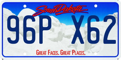 SD license plate 96PX62
