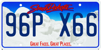 SD license plate 96PX66