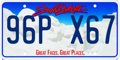 SD license plate 96PX67