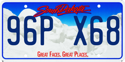 SD license plate 96PX68
