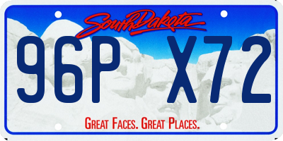 SD license plate 96PX72