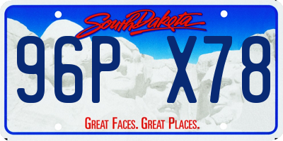 SD license plate 96PX78