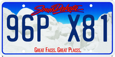 SD license plate 96PX81
