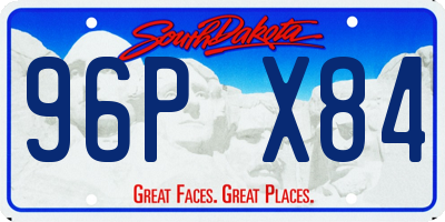 SD license plate 96PX84