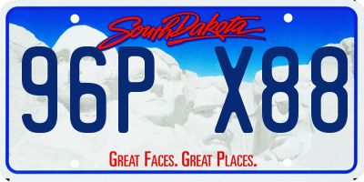SD license plate 96PX88