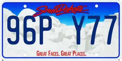 SD license plate 96PY77