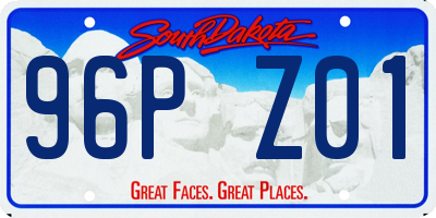 SD license plate 96PZ01