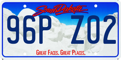 SD license plate 96PZ02