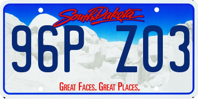 SD license plate 96PZ03