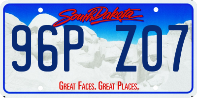 SD license plate 96PZ07