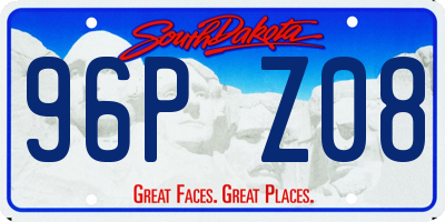 SD license plate 96PZ08