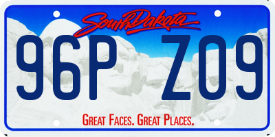 SD license plate 96PZ09
