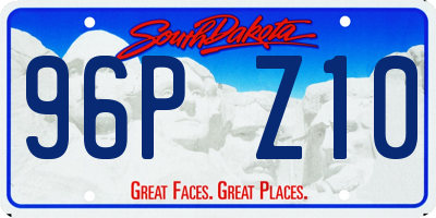 SD license plate 96PZ10