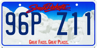 SD license plate 96PZ11