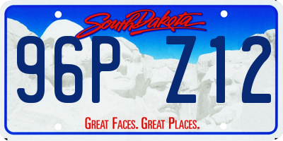SD license plate 96PZ12