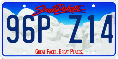 SD license plate 96PZ14