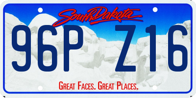SD license plate 96PZ16