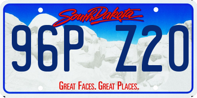 SD license plate 96PZ20