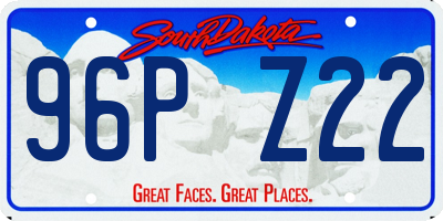 SD license plate 96PZ22