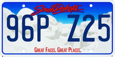 SD license plate 96PZ25