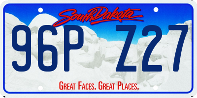 SD license plate 96PZ27