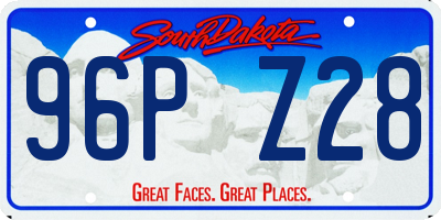 SD license plate 96PZ28