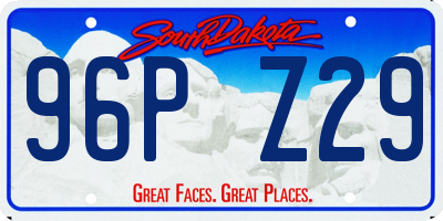 SD license plate 96PZ29