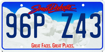 SD license plate 96PZ43