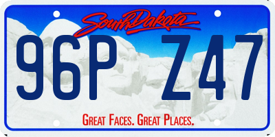 SD license plate 96PZ47