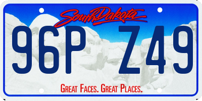 SD license plate 96PZ49