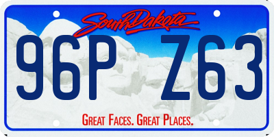 SD license plate 96PZ63