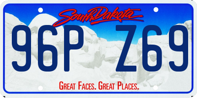 SD license plate 96PZ69