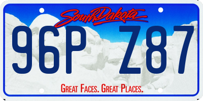 SD license plate 96PZ87
