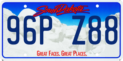 SD license plate 96PZ88