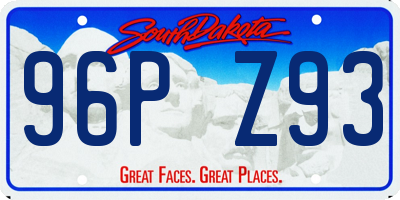 SD license plate 96PZ93