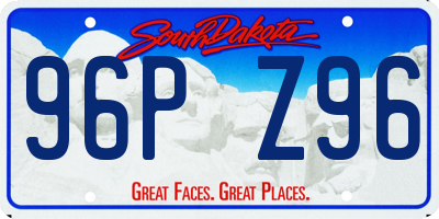 SD license plate 96PZ96
