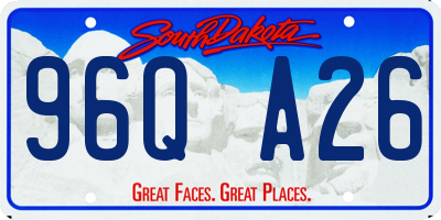 SD license plate 96QA26