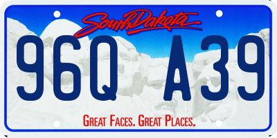 SD license plate 96QA39