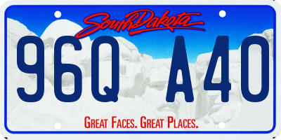 SD license plate 96QA40