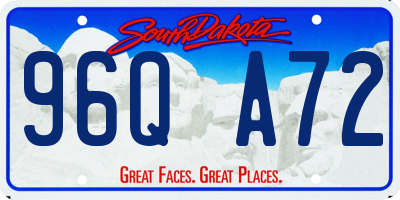 SD license plate 96QA72