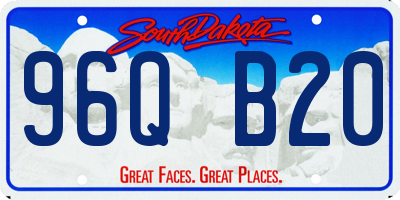 SD license plate 96QB20