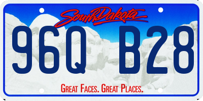 SD license plate 96QB28