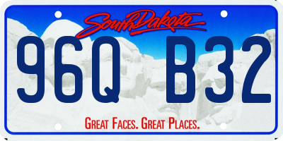 SD license plate 96QB32