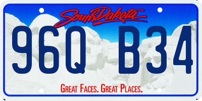 SD license plate 96QB34