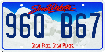 SD license plate 96QB67