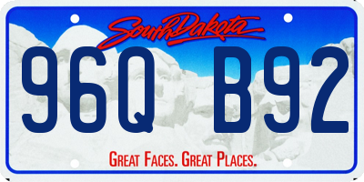 SD license plate 96QB92