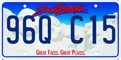 SD license plate 96QC15