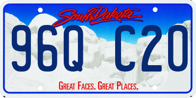SD license plate 96QC20