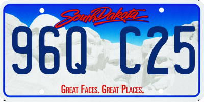 SD license plate 96QC25