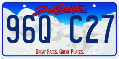 SD license plate 96QC27